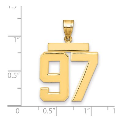 14K Yellow Gold Large Number 97 Pendant – view 2