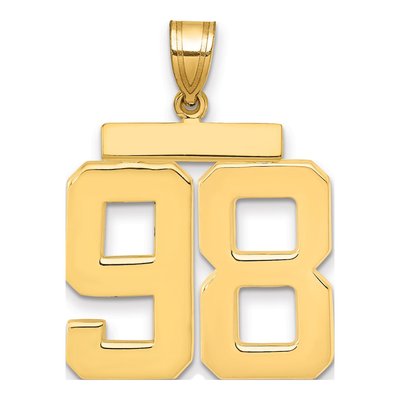 14K Yellow Gold Number 98 Pendant
