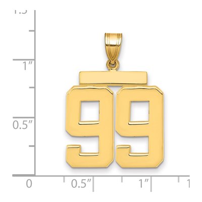 14K Yellow Gold Large Number 99 Pendant – view 2