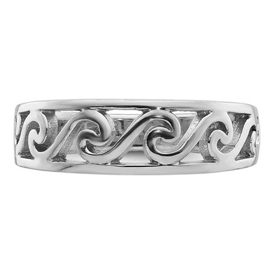 Sterling Silver 6mm Wave Band – view 4