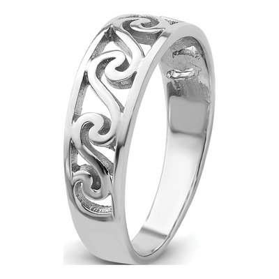 Sterling Silver 6mm Wave Band – view 6