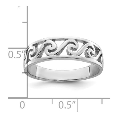 Sterling Silver 6mm Wave Band – view 7