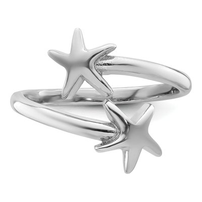 Sterling Silver Starfish Adjustable Ring – view 4