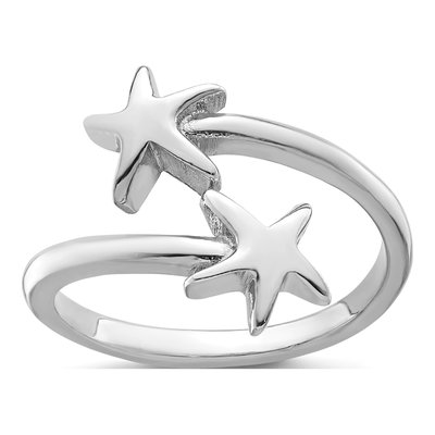 Sterling Silver Starfish Adjustable Ring
