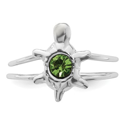 Sterling Silver CZ Turtle Toe Ring – view 5