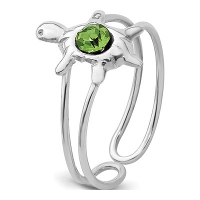 Sterling Silver CZ Turtle Toe Ring – view 7