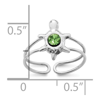 Sterling Silver CZ Turtle Toe Ring – view 8
