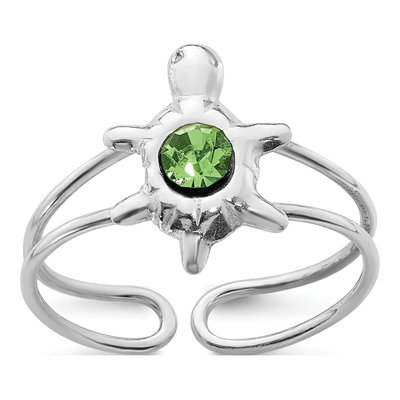 Sterling Silver CZ Turtle Toe Ring
