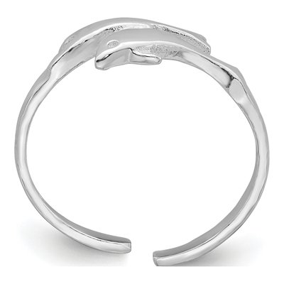 Sterling Silver Double Dolphin Toe Ring – view 3