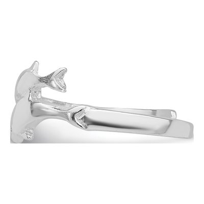 Sterling Silver Double Dolphin Toe Ring – view 4