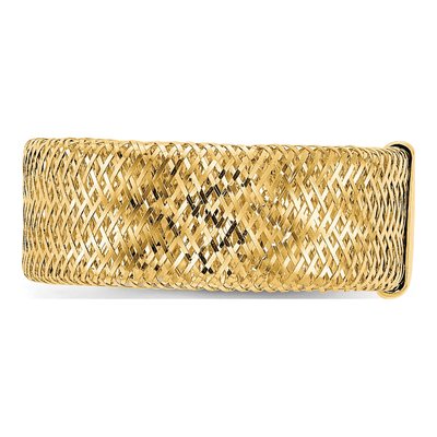 14K Yellow Gold Textured Stretch Ring – view 4