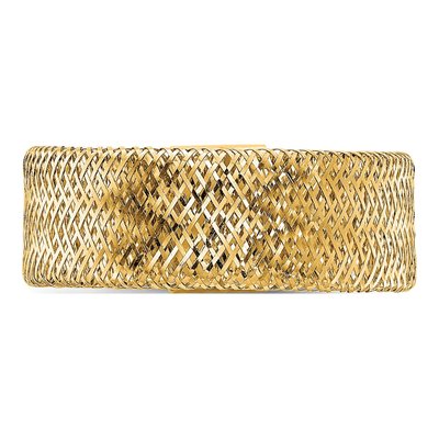 14K Yellow Gold Textured Stretch Ring – view 5