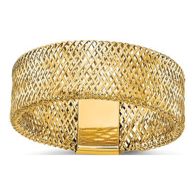 14K Yellow Gold Textured Stretch Ring