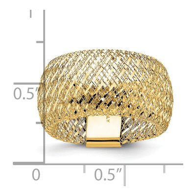 14K Yellow Gold Textured Stretch Ring – view 6