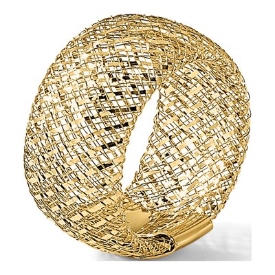 14K Yellow Gold Textured Stretch Ring – view 8
