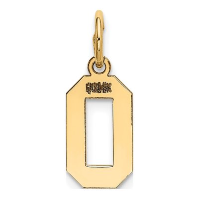 14K Yellow Gold Small Number 0 Pendant – view 4