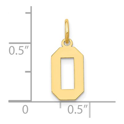 14K Yellow Gold Small Number 0 Pendant – view 5