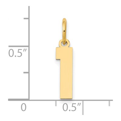 14K Yellow Gold Small Number 1 Pendant – view 5