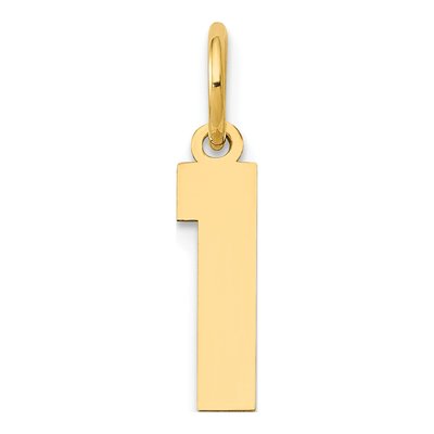 14K Yellow Gold Small Number 1 Pendant
