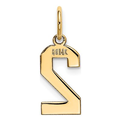 14K Yellow Gold Small Number 2 Pendant – view 4