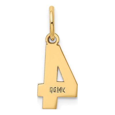 14K Yellow Gold Small Number 4 Charm – view 4