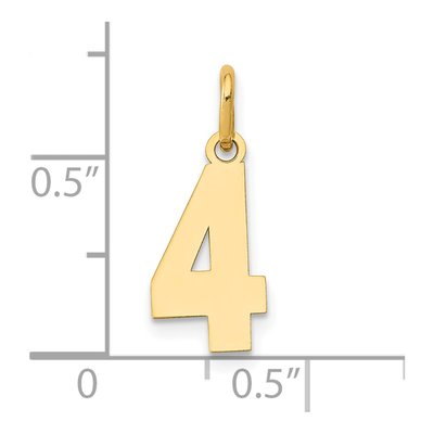 14K Yellow Gold Small Number 4 Charm – view 5