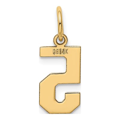 14K Yellow Gold Small Number 5 Pendant – view 4