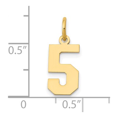 14K Yellow Gold Small Number 5 Pendant – view 5
