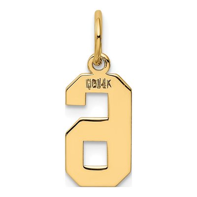 14K Yellow Gold Number 6 Charm – view 4