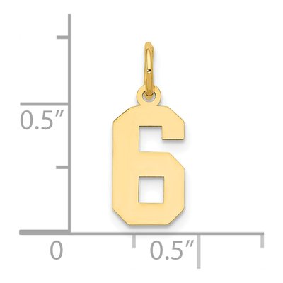 14K Yellow Gold Number 6 Charm – view 5