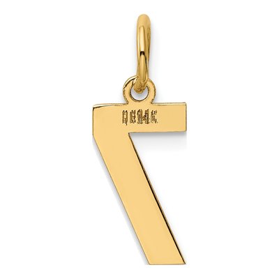 14K Yellow Gold Small Number 7 Pendant – view 4