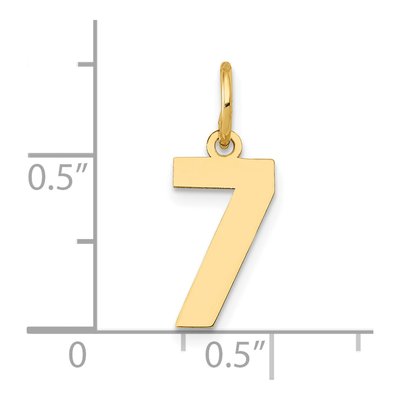 14K Yellow Gold Small Number 7 Pendant – view 5