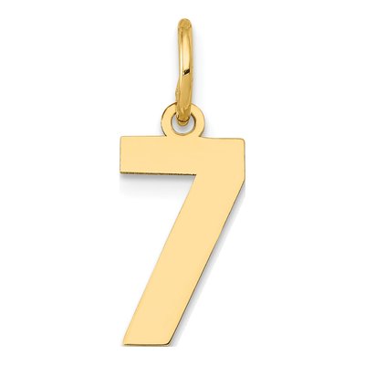 14K Yellow Gold Small Number 7 Pendant