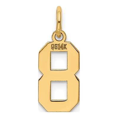 14K Yellow Gold Small Number 8 Pendant – view 4