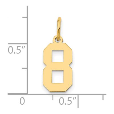 14K Yellow Gold Small Number 8 Pendant – view 5