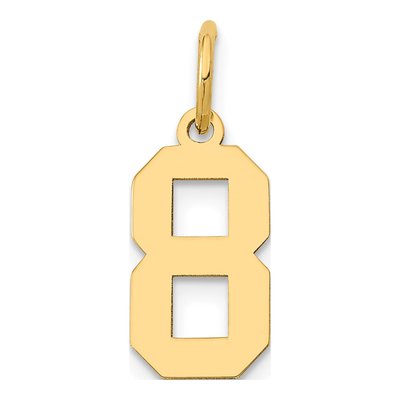 14K Yellow Gold Small Number 8 Pendant