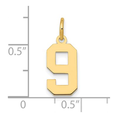 14K Yellow Gold Small Number 9 Pendant – view 5