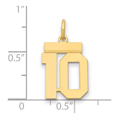 14K Yellow Gold Small Number 10 Charm – view 3