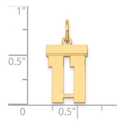 14K Yellow Gold Small Number 11 Pendant – view 5