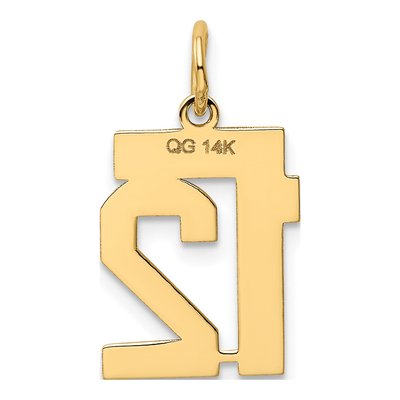 14K Yellow Gold Small Number 12 Pendant – view 4