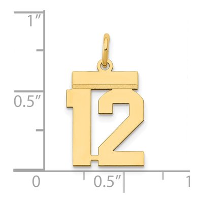 14K Yellow Gold Small Number 12 Pendant – view 5