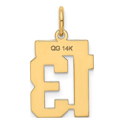 14K Yellow Gold Small Number 13 Pendant – view 4