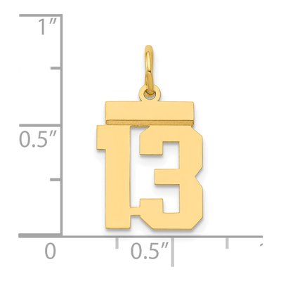 14K Yellow Gold Small Number 13 Pendant – view 5