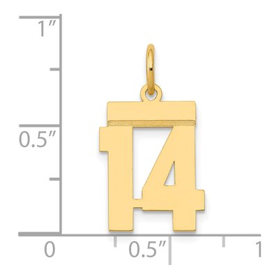 14K Yellow Gold Small Number 14 Pendant – view 5