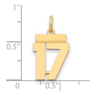 14K Yellow Gold Small Number 17 Charm – view 2