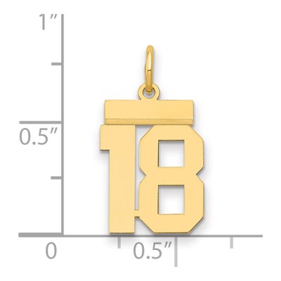 14K Yellow Gold Small Number 18 Pendant – view 2
