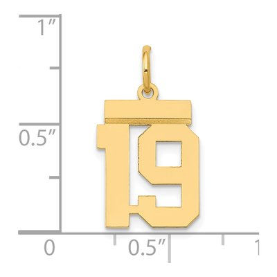 14K Yellow Gold Small Number 19 Pendant – view 5