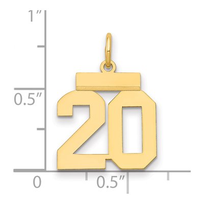 14K Yellow Gold Small Number 20 Pendant – view 3