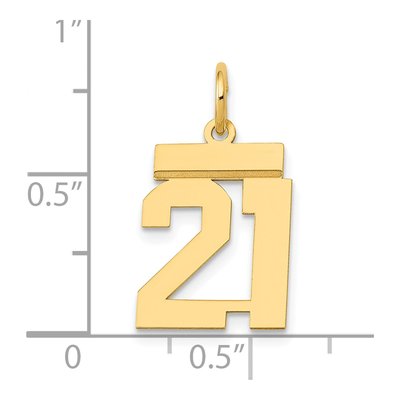 14K Yellow Gold Small Number 21 Charm – view 5