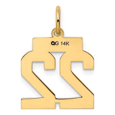 14K Yellow Gold Number 22 Charm – view 4